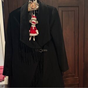 Ralph Lauren Black fringe Western theme winter Coat